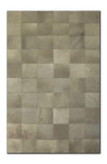 Grey Rug - 96" x 120" Gray, 10" Square Patches, Cowhide - Area Rug