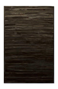 Cow Rug - 96" x 120" Chocolate Linear, Cowhide Stitched - Area Rug