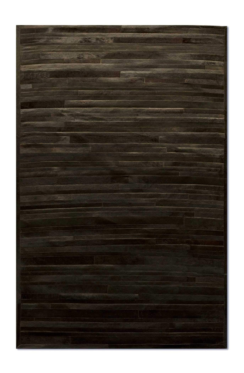 Cow Rug - 96" x 120" Chocolate Linear, Cowhide Stitched - Area Rug