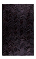 Cow Rug - 96" x 120" Chocolate Parquet, Natural Stitched, Cowhide - Area Rug