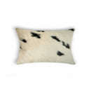 Black Throw Pillows - 12" x 20" x 5" White And Black Cowhide - Pillow