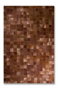 Cow Rug - 60" x 96" Chocolate, 4" Square Patches, Cowhide - Area Rug