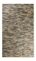 Grey Area Rug - 5' X 8' Mixed Gray Linear Cowhide Stitched Area Rug