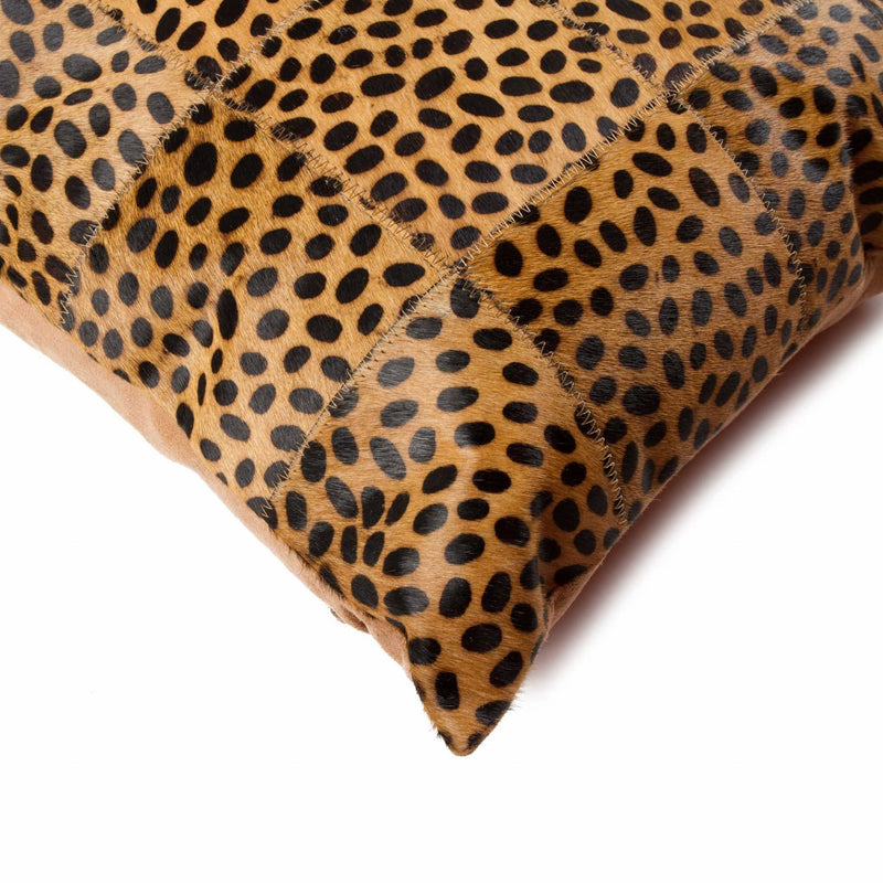 Best Pillow - 18" x 18" x 5" Cheetah Patchwork Cowhide - Pillow