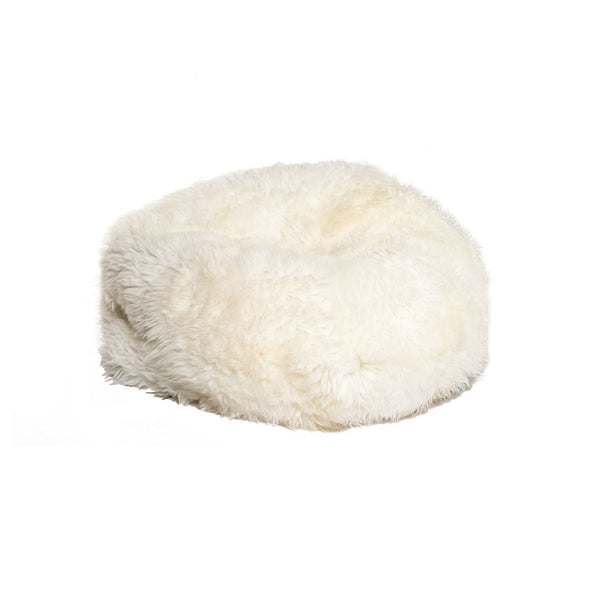 Bean Bag Chairs - 31" x 31" x 31" White Short-Hair Sheepskin Bean Bag