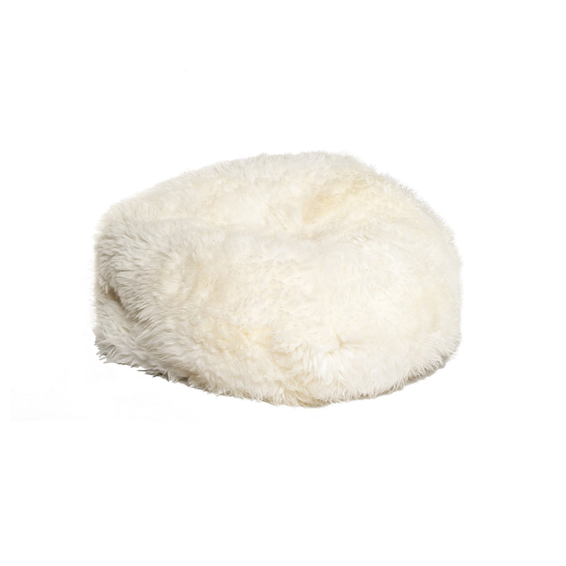 Bean Bag Chairs - 31" x 31" x 31" White Short-Hair Sheepskin Bean Bag