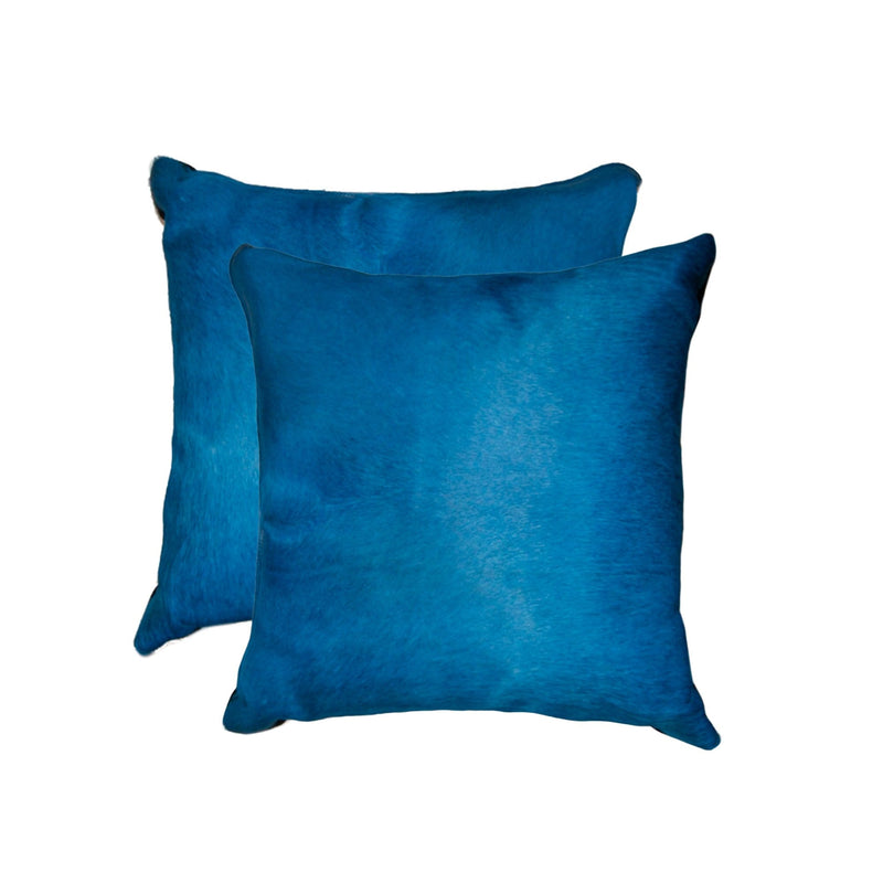 Best Pillow - 18" x 18" x 5" Sky Blue Cowhide - Pillow 2-Pack