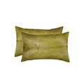 Best Pillow - 12" x 20" x 5" Lime, Cowhide - Pillow 2-Pack