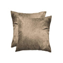 Decorative Pillows - 18" x 18" x 5" Taupe Cowhide - Pillow 2-Pack