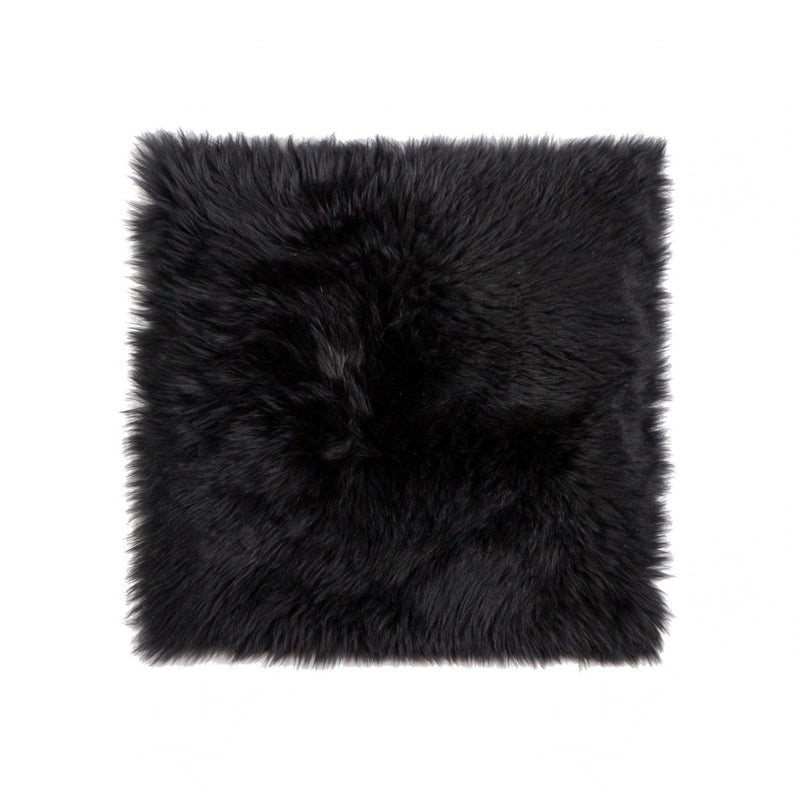 Chair Pads - 17" x 17" Black, Sheepskin - Seat/Chair Cover