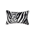 Black Throw Pillows - 12" x 20" x 5" Zebra Black & White Faux - Pillow