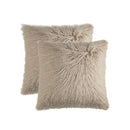 Decorative Pillows - 20" x 20" x 5" Tan Faux Sheepskin - Pillow