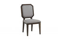 Corner Chair - 20" X 22" X 39" 2pc Gray Fabric And Tobacco Side Chair