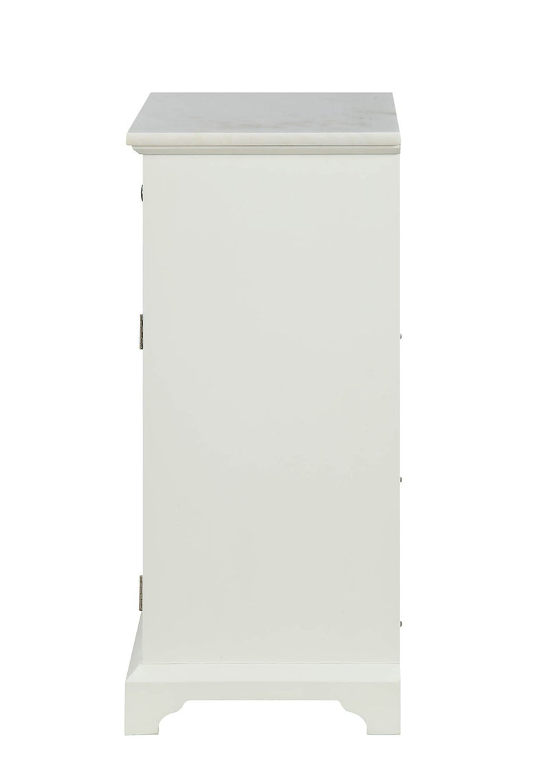 Display Cabinet - 16" X 13" X 30" White Mdf Cabinet