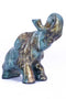 Living Room Decor Ideas - 13" X 7" X 12" Turquoise, Copper And Bronze Ceramic Elephant