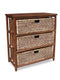Buffet Cabinet - 30" X 15'.25" X 32'.5" Brown Bamboo Storage Cabinet with  Baskets