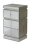 Dresser with Mirror - 16" X 13" X 29" Silver MDF, Wood, Mirrored Glass Cabinet with a Drawer and a Door