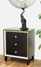Black Mirror - 28'.5" X 21'.75" X 34" Black MDF, Wood, Mirrored Glass Accent Cabinet with Drawers and with Mirror Accents
