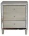 Dresser with Mirror - 28'.5" X 21'.75" X 34" Champagne MDF, Wood, Mirrored Glass Accent Cabinet with  Drawers and with Mirror Accents