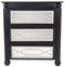 Black Mirror - 35" X 17" X 37" Black W/ Silver MDF, Wood, Mirrored Glass Accent Cabinet with drawers and Mirrored Glass
