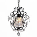 Bedroom Chandeliers - Ava 1-light Black 11-inch Crystal Chandelier