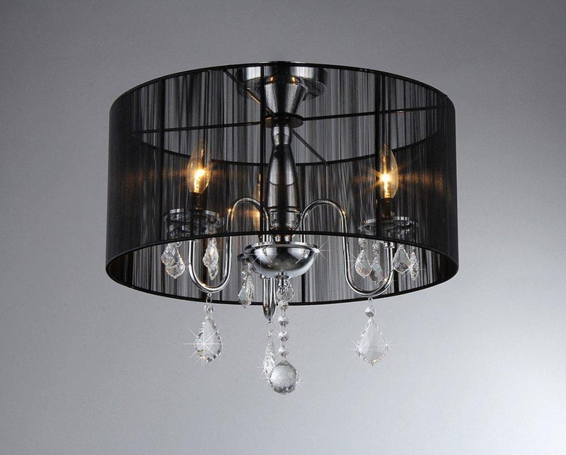 Bedroom Chandeliers - Warehouse of Tiffany Round Satin Crystal Chandelier