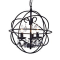 Contemporary Chandeliers - Tess Black-finish Metal/ Crystal 15-inch Round Crystal Chandelier