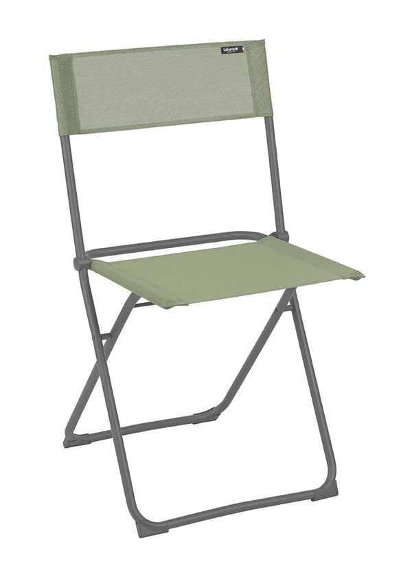 Folding Lounge Chair - Folding Chairs - Set of 2 - Basalt Steel Frame - Moss Fabric