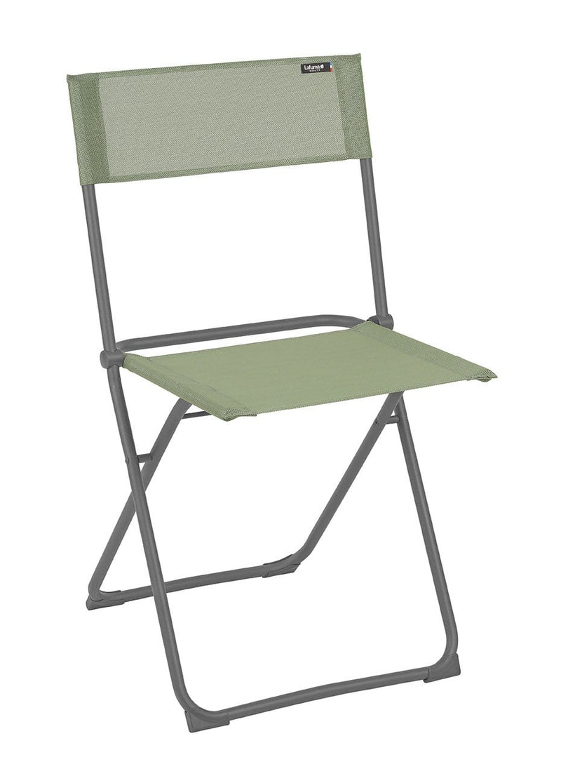 Folding Lounge Chair - Folding Chairs - Set of 2 - Basalt Steel Frame - Moss Fabric