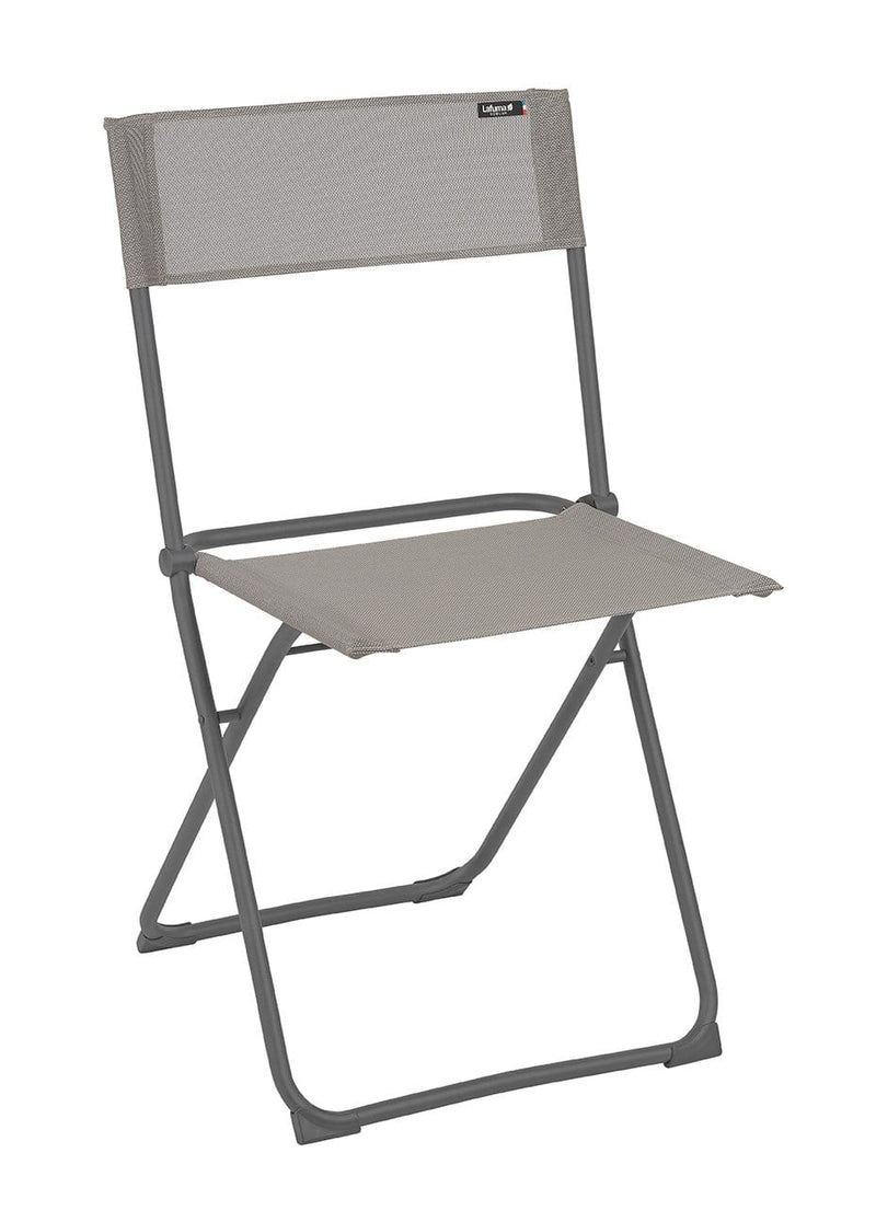 Folding Lounge Chair - Folding Chairs - Set of 2 - Basalt Steel Frame - Terre Fabric