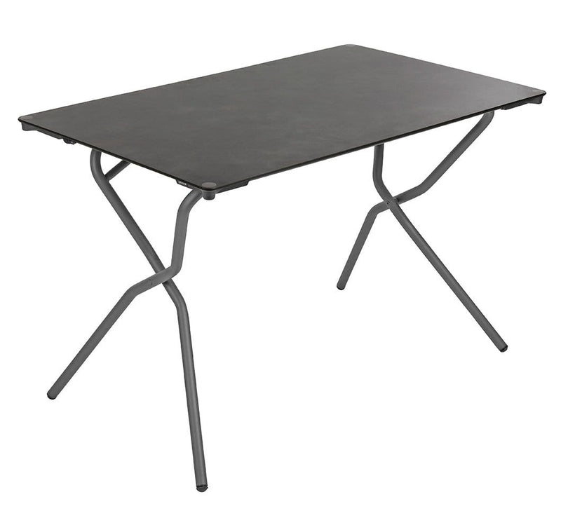 Folding Table - Rectangular Folding Table - 43.3 X 26.8 in - Basalt Steel Frame - Volcanic Finish Table Top