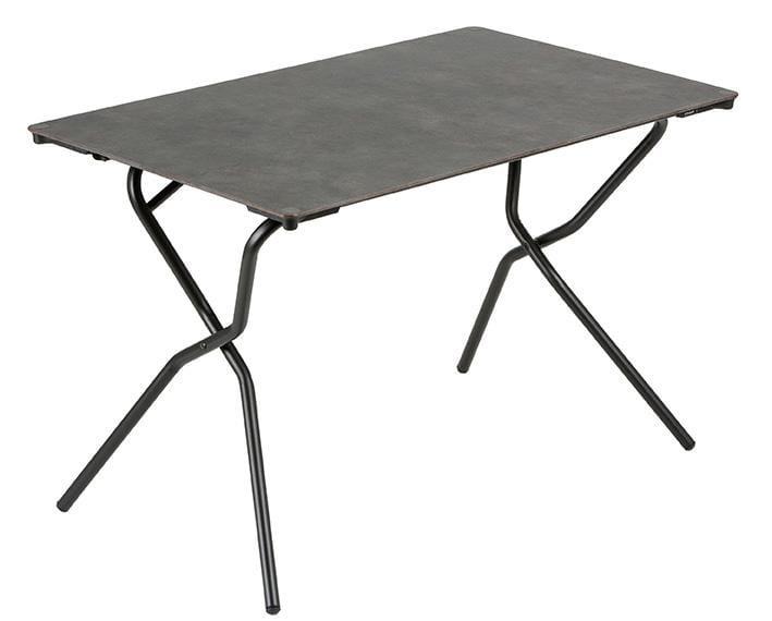 Folding Table - Rectangular Folding Table - 43.3 X 26.8 in - Black Steel Frame - Volcanic Finish Table Top