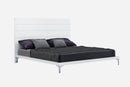 King Size Bed Frame - 76" X 80" X 51" White Stainless Steel King Bed