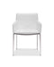 Dining Chairs - 23" X 22" X 33" White Faux Leather Dining Armed Chair
