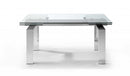 Dining Room Tables - 63" X 35" X 30" Clear Glass/Aluminum Extendable Dining Table