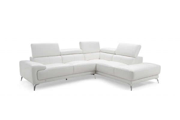 Sectionals For Sale - Sectional, Chaise On Right When Facing, White Top Grain Italian Leather,