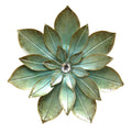 Metal Wall Decor - 20" X 2" X 20" Green Embellished Flower Wall Decor