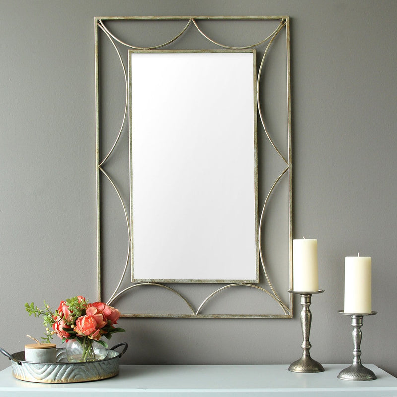 Decorative Wall Mirrors - 24" x 0.05" x 36" Silver Simple And Elegant Wall Mirror