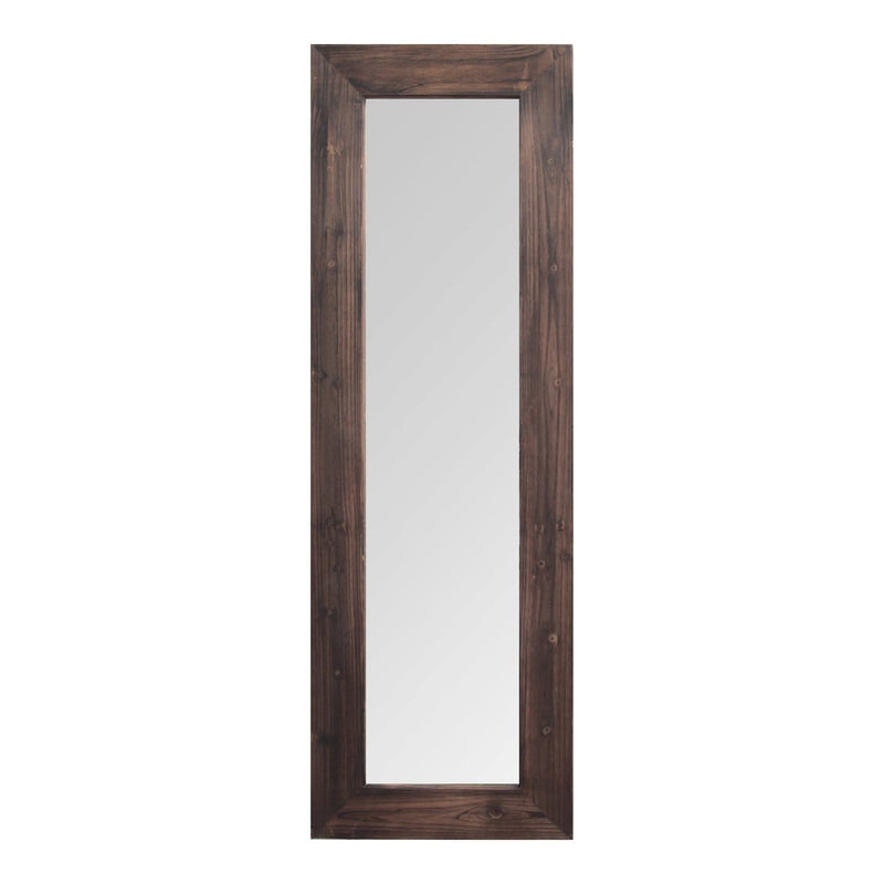 Decorative Wall Mirrors - 15.94" X 1.26" X 48.03" Dark Natural Wood Long-Length Design Mirror