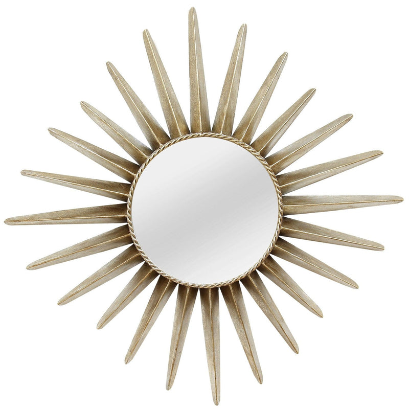 Decorative Wall Mirrors - 25.75" X 1.5" X 25.75" Bronze Round Sunburst Wall Mirror