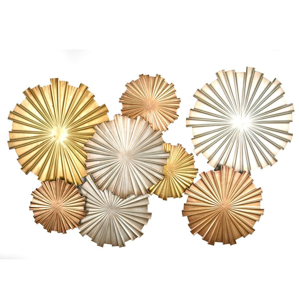 Metal Wall Decor - 32.28" X 1.57" X 19.88" Multi Metal Circles Wall Decor