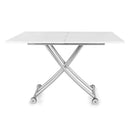 Dining Room Tables - 39.5" X 29.5" X 29.5" High Gloss White Transforming Coffee and Dining Table