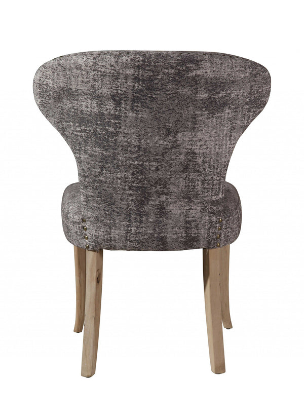 Dining Room Chairs - 21" X 24" X 36" Grey Wood Polyester Dining Chair