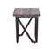 Black Stool - 14" X 14" X 18" Natural/Black Wood Iron Stool Mixed