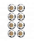 Door Knobs - 1.5" x 1.5" x 1.5" Black, White And Gold - Knobs 8-Pack