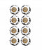 Door Knobs - 1.5" x 1.5" x 1.5" Black, White And Gold - Knobs 8-Pack