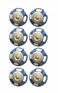 Door Knobs - 1.5" x 1.5" x 1.5" Blue, White And Gold - Knobs 8-Pack