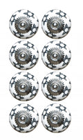 Door Knobs - 1.5" x 1.5" x 1.5" White, Silver And Gray - Knobs 8-Pack
