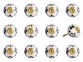 Door Knobs - 1.5" x 1.5" x 1.5" White, Black and Yellow - Knobs 12-Pack