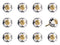 Door Knobs - 1.5" x 1.5" x 1.5" White, Black and Yellow - Knobs 12-Pack